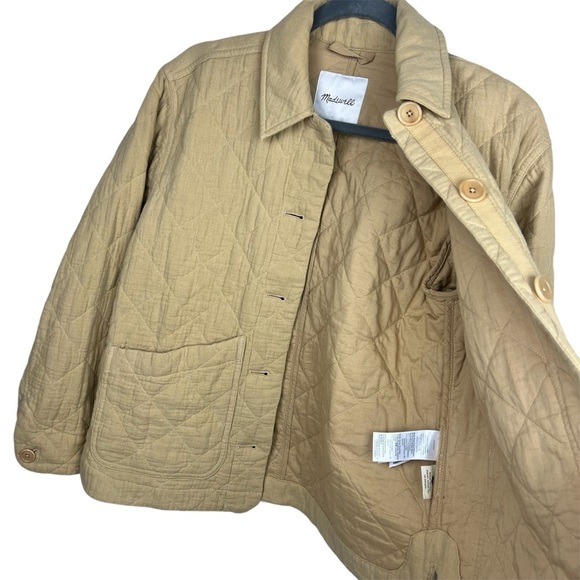 Madewell Quilted Lightspun Cropped Shirt-Jacket XS Desert Dune - Picture 7 of 12